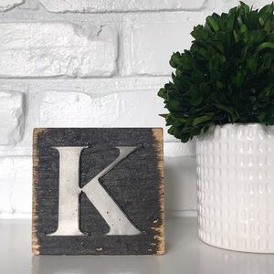 Wood and Metal Initial Block